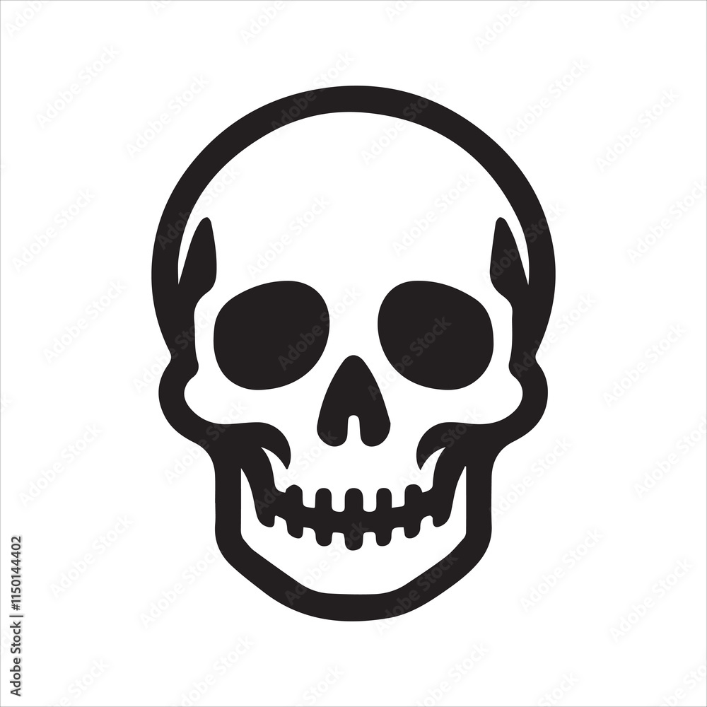 Skull icon silhouette vector illustration Skull icon silhouette vector illustration