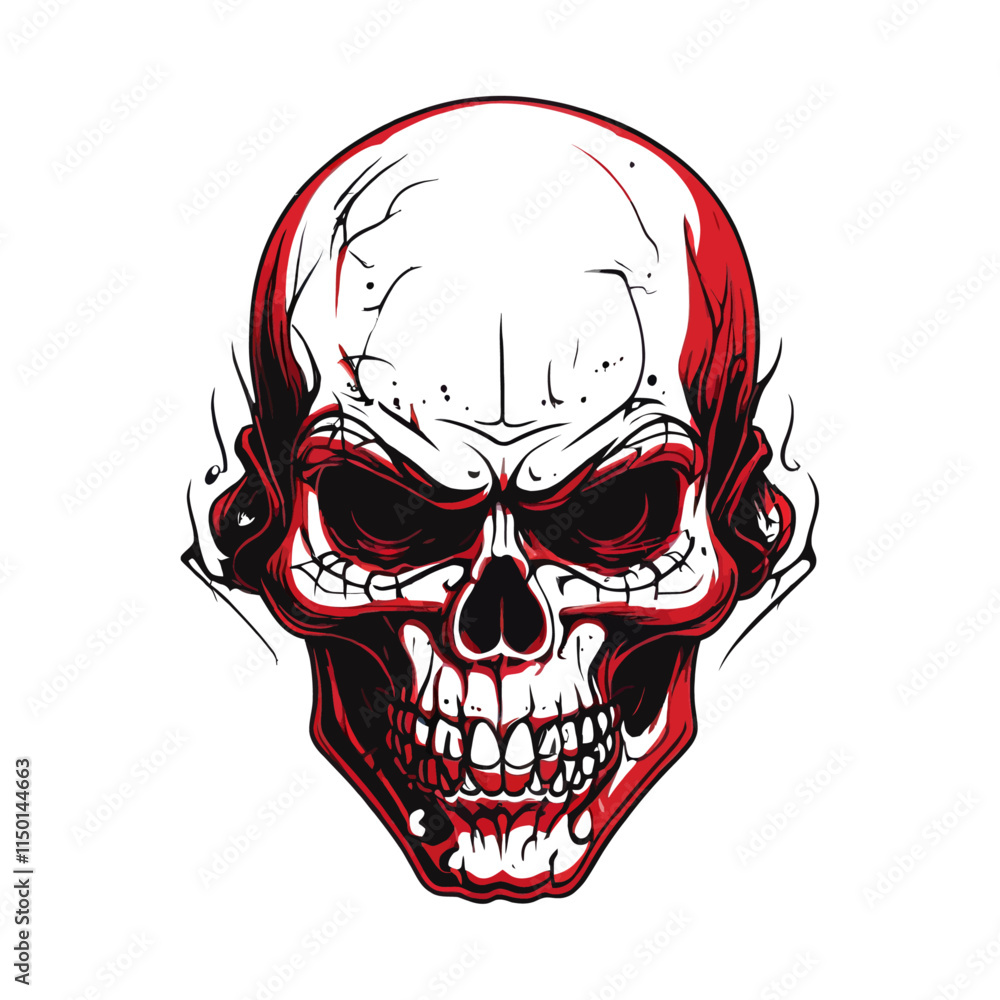 Skull skeleton vector design in different styles with solid background Skull skeleton vector design in different styles with solid background