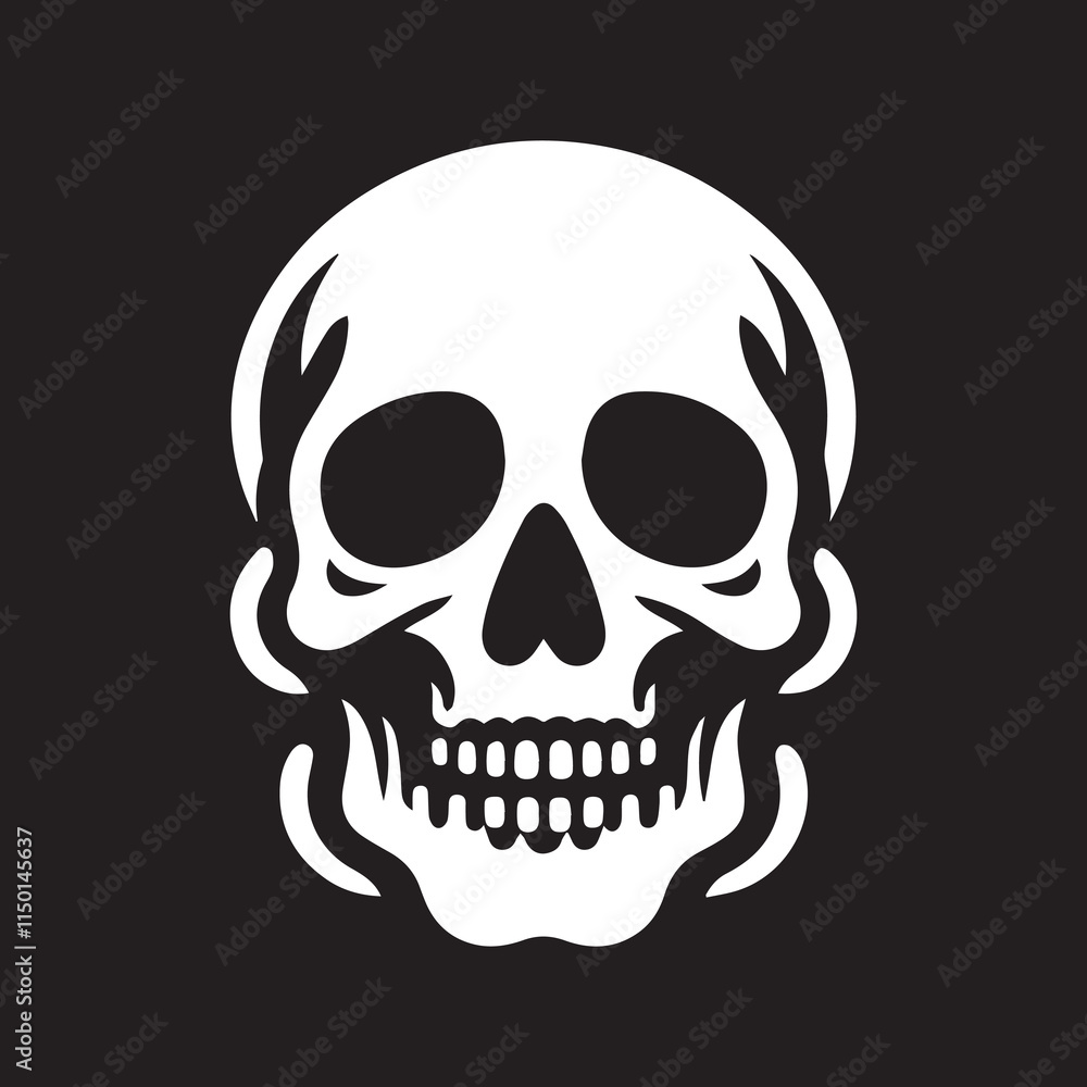 Skull icon silhouette vector illustration Skull icon silhouette vector illustration