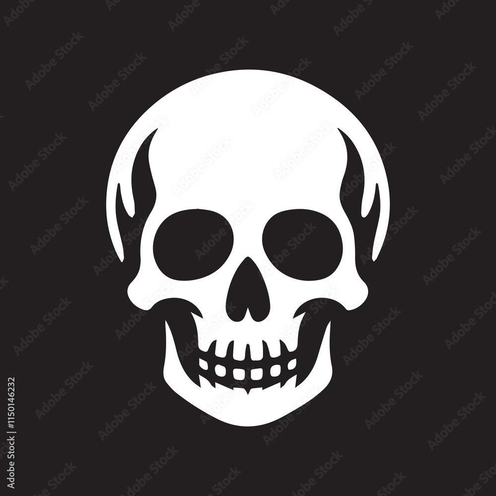 Skull icon silhouette vector illustration Skull icon silhouette vector illustration