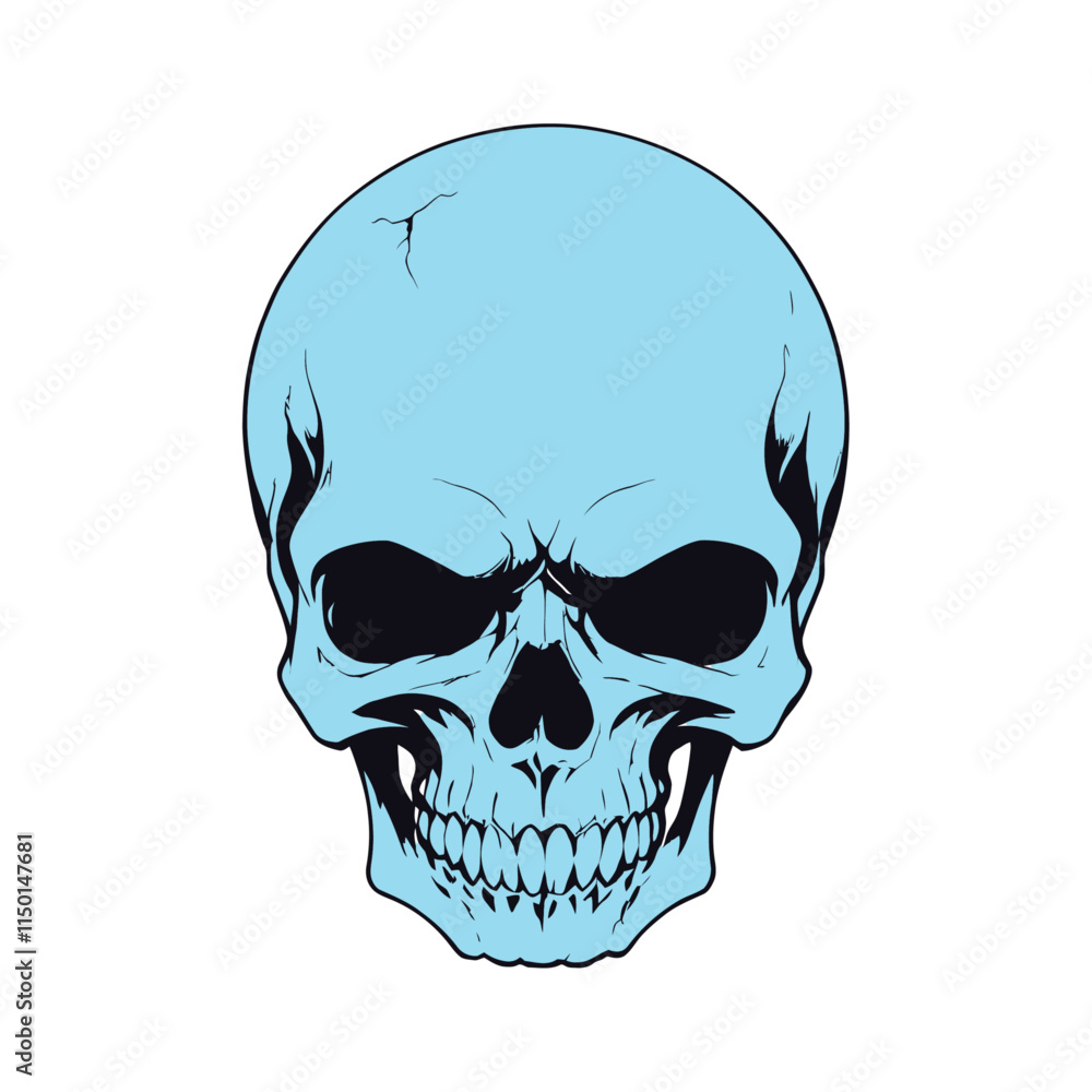 Fototapeta premium Skull skeleton vector design in different styles with solid background