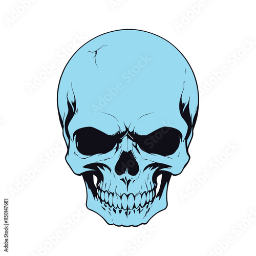 Skull skeleton vector design in different styles with solid background