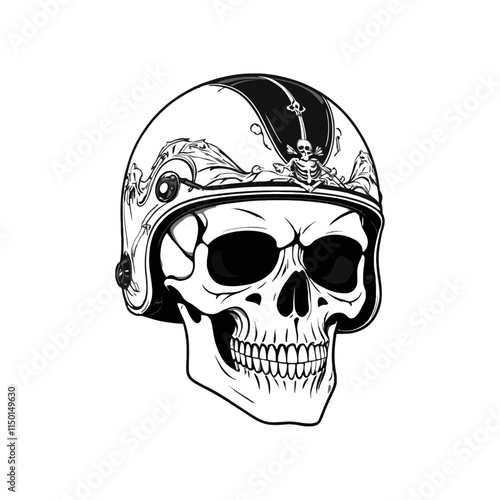 Skull skeleton vector design in different styles with solid background