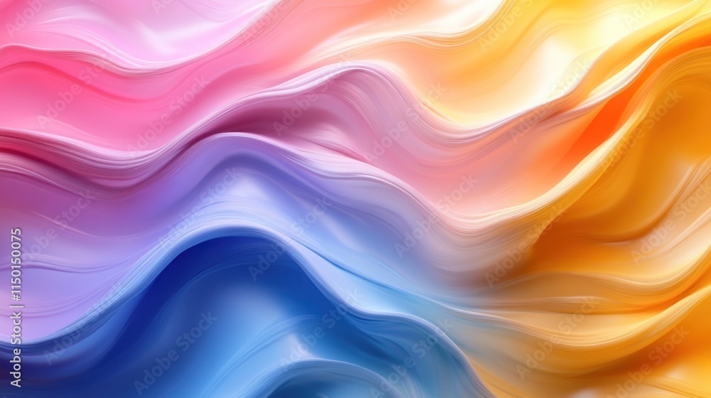 Fototapeta premium Abstract colorful waves, pink, blue, orange, fluid, vibrant, dynamic, background texture.