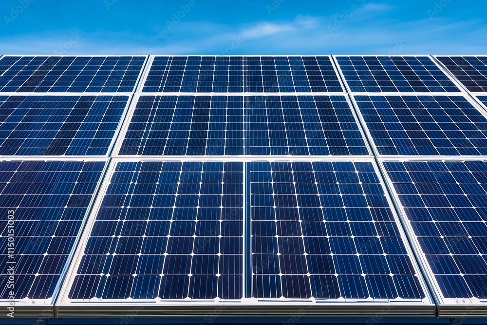 Vast Solar Power Array on Sustainable Commercial Buildings Concept Vast Solar Power Array on Sustainable Commercial Buildings Concept