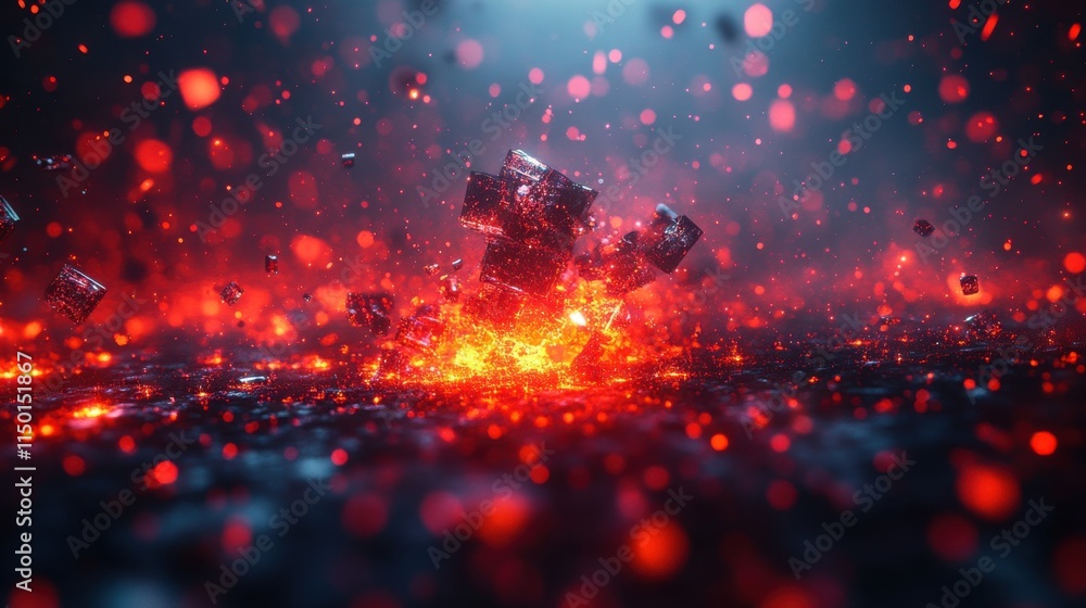 Obraz premium abstract 3d rendering of looped animation with random shapes modern futuristic background motion design vide