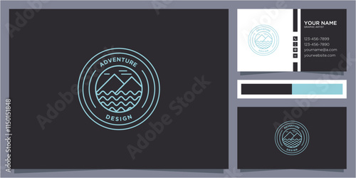 Travel, globe, earth, mountain, adventure, camp logo design. Quest, game, hike symbol