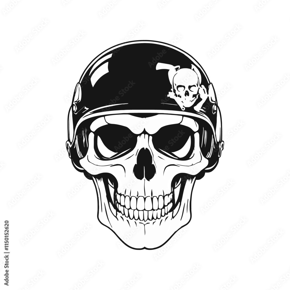 Fototapeta premium Skull skeleton vector design in different styles with solid background