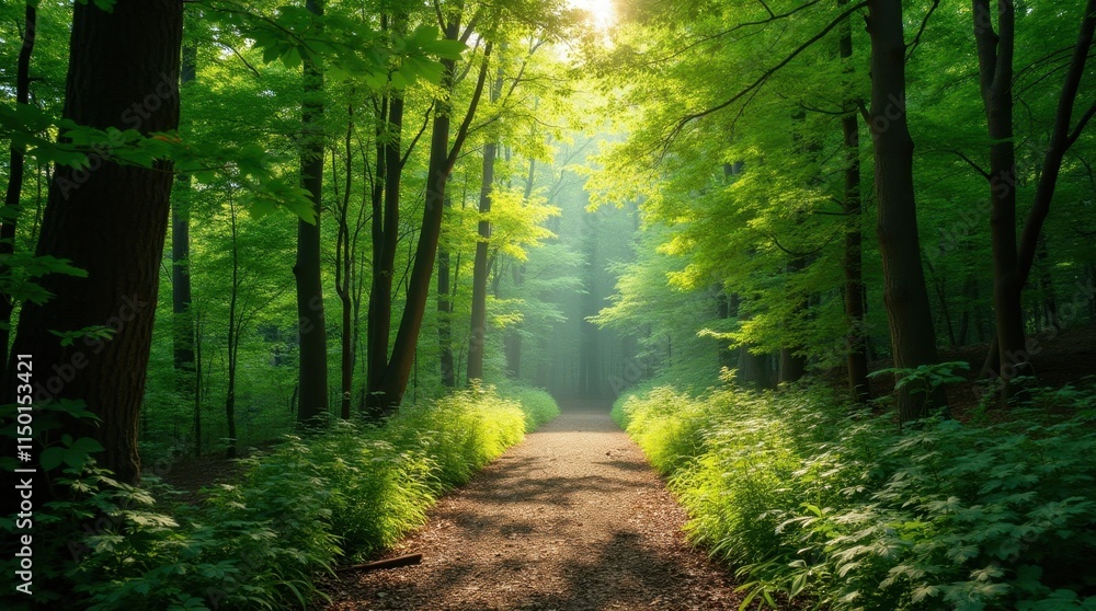 Obraz premium Sunlit Forest Path