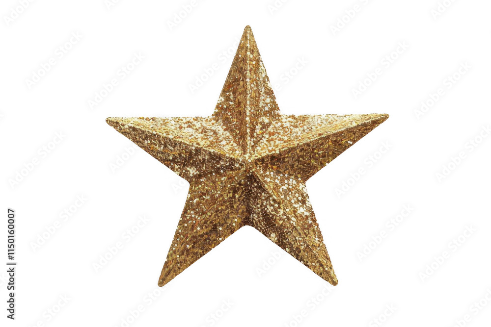 Golden Star Shines Brightly on Black Background, Festive Holiday Decor. Golden Star Shines Brightly on Black Background, Festive Holiday Decor.
