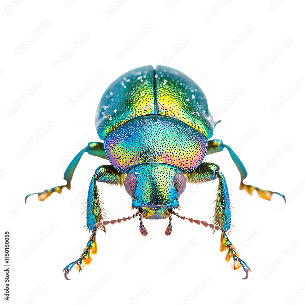 Naklejka premium Angled view full body shot of extremely perfect looking single Flea Beetle isolated on a white transparent background