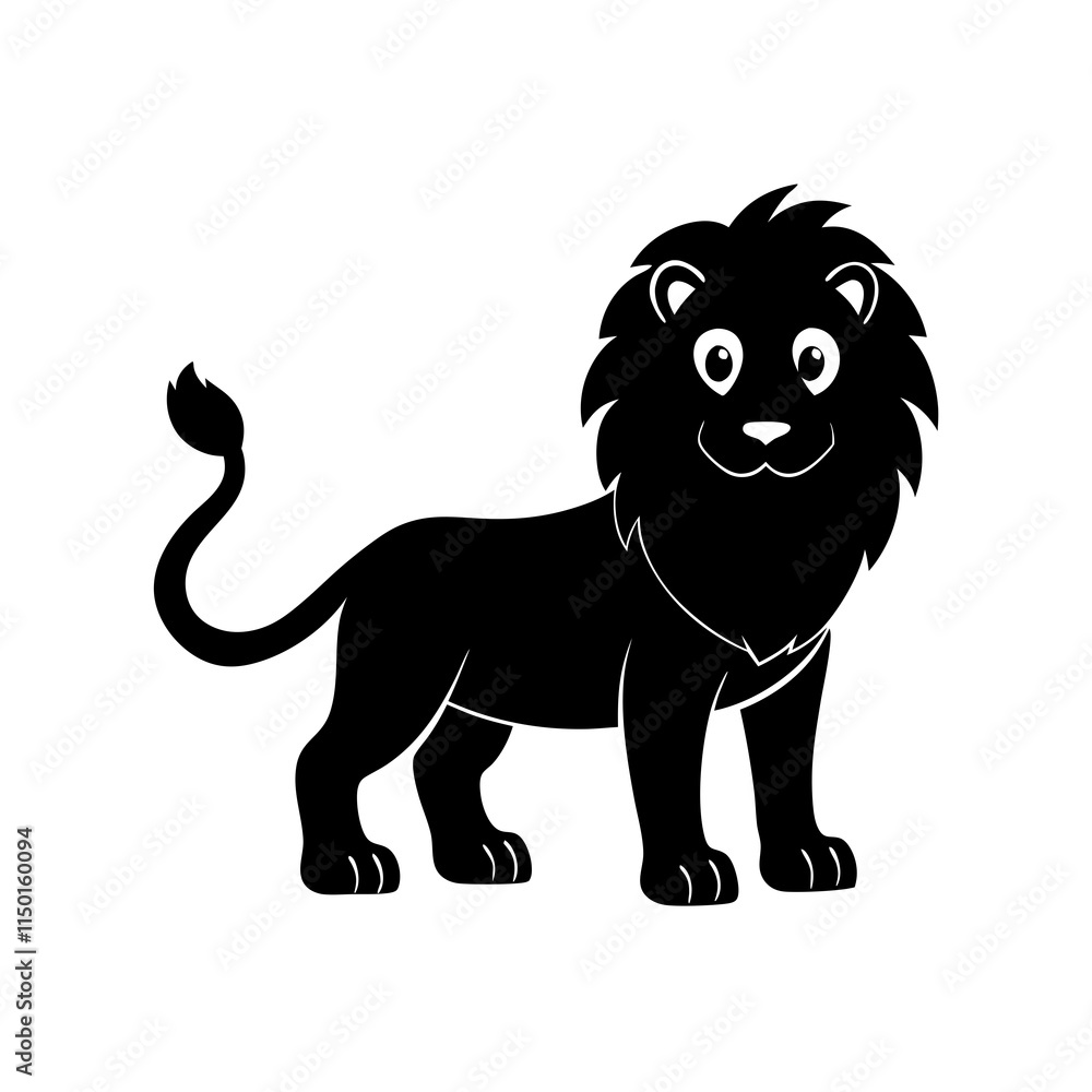 Fototapeta premium Lion cartoon vector silhouette