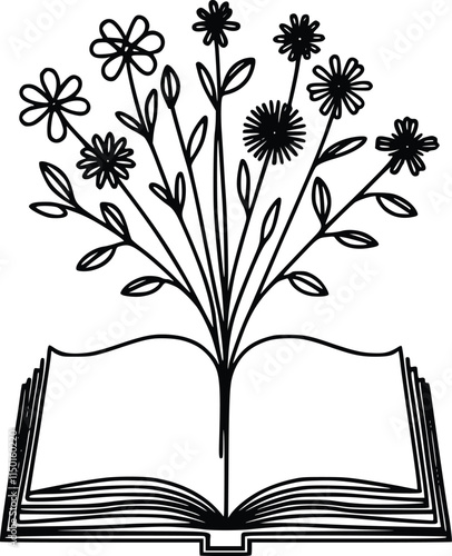 Floral books svg, Bookshelf svg, Just one more chapter svg, Books with flower svg, Tote bag design svg, Book lover svg, Good day to read svg