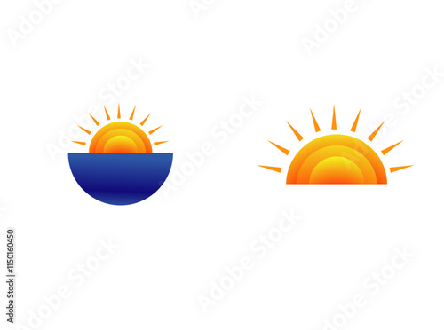 Sun logo and vector simple and modern