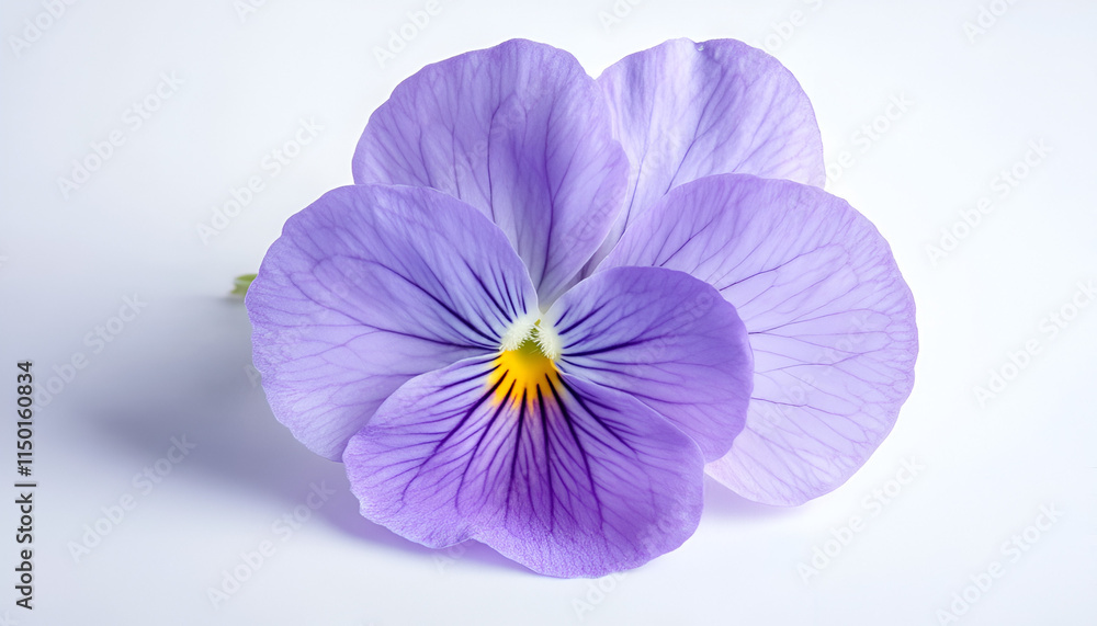 Obraz premium Close-Up of Purple Viola Flower on White Background