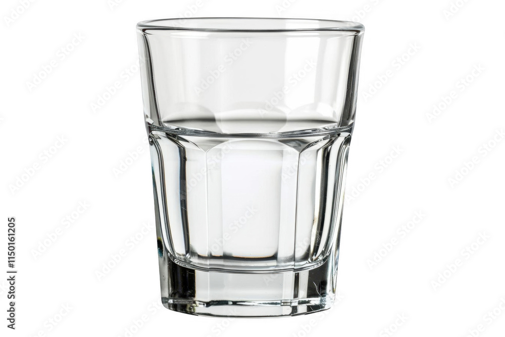 Empty Glass Stands on Black Background, Glassware Concept. Empty Glass Stands on Black Background, Glassware Concept.