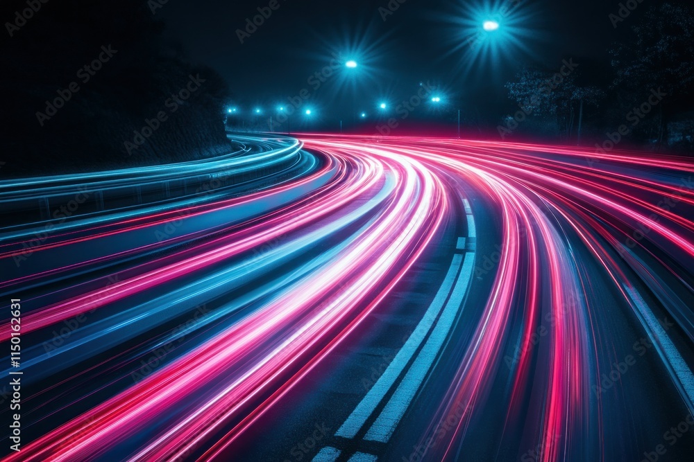 Vibrant Abstract Light Trails at Night Vibrant Abstract Light Trails at Night