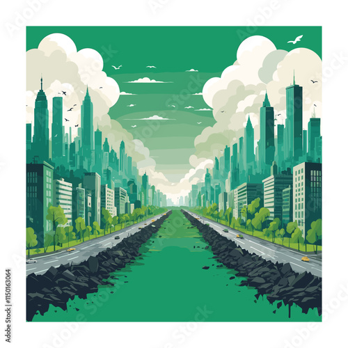 Car pollution vector illustration