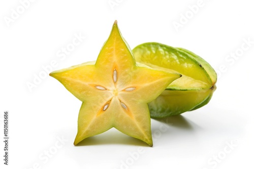 carambola starfruit isolated on white background with clipping path photo