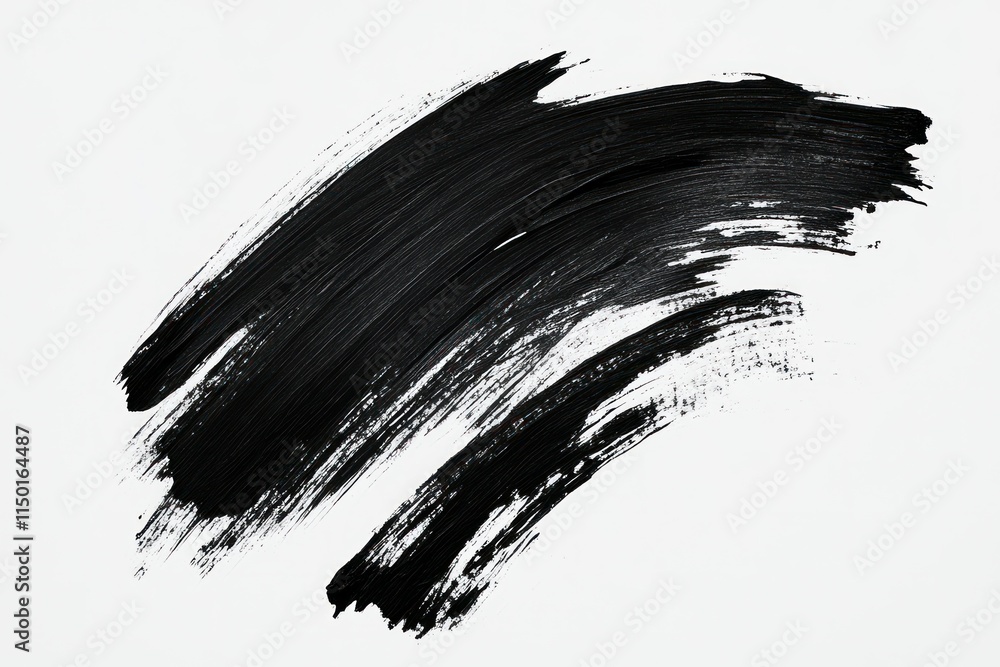 Abstract Black Brush Stroke on White Background Abstract Black Brush Stroke on White Background