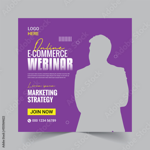 Digital marketing live webinar and social media post template eps
