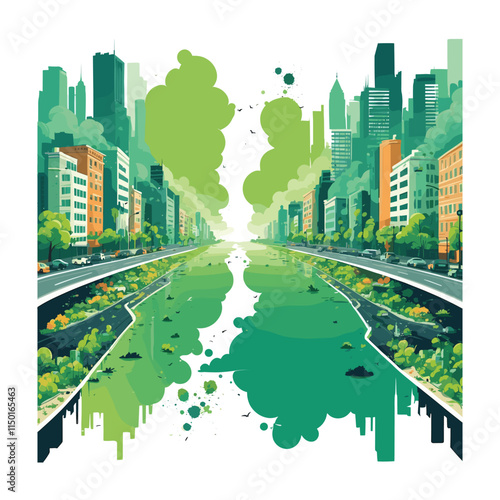 Car pollution vector illustration