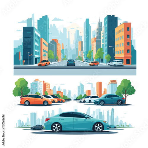 Car pollution vector illustration