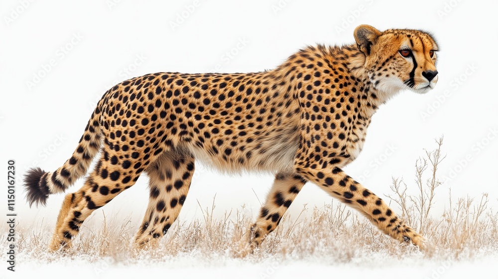 Fototapeta premium beautiful cheetah clipart isolated on a white background cheetah