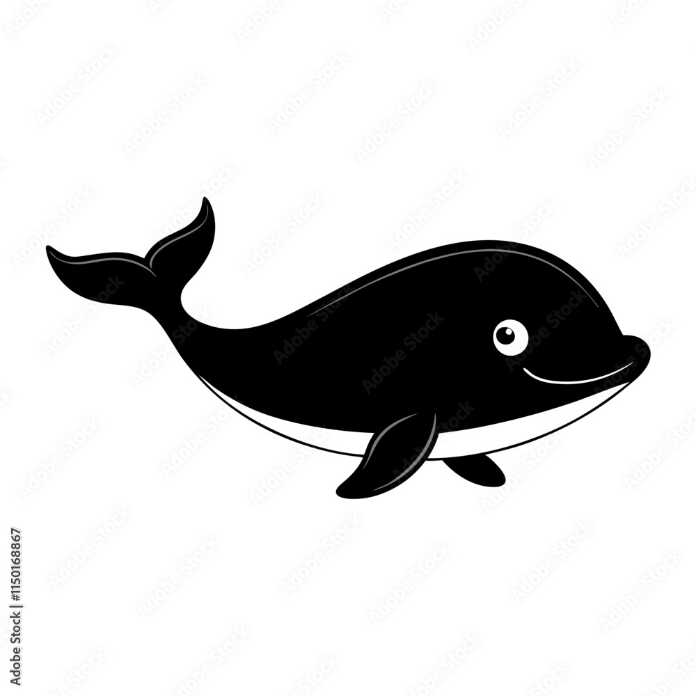 Whale cartoon vector silhouette Whale cartoon vector silhouette