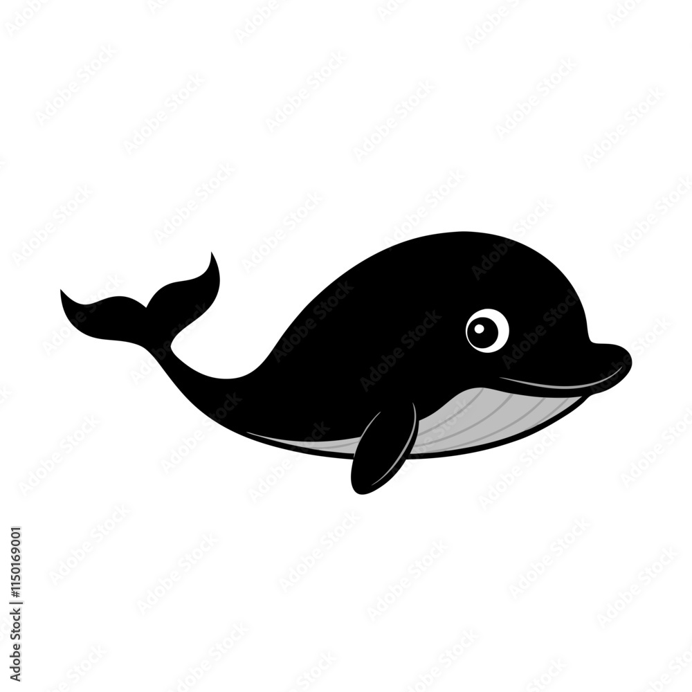 Whale cartoon vector silhouette Whale cartoon vector silhouette