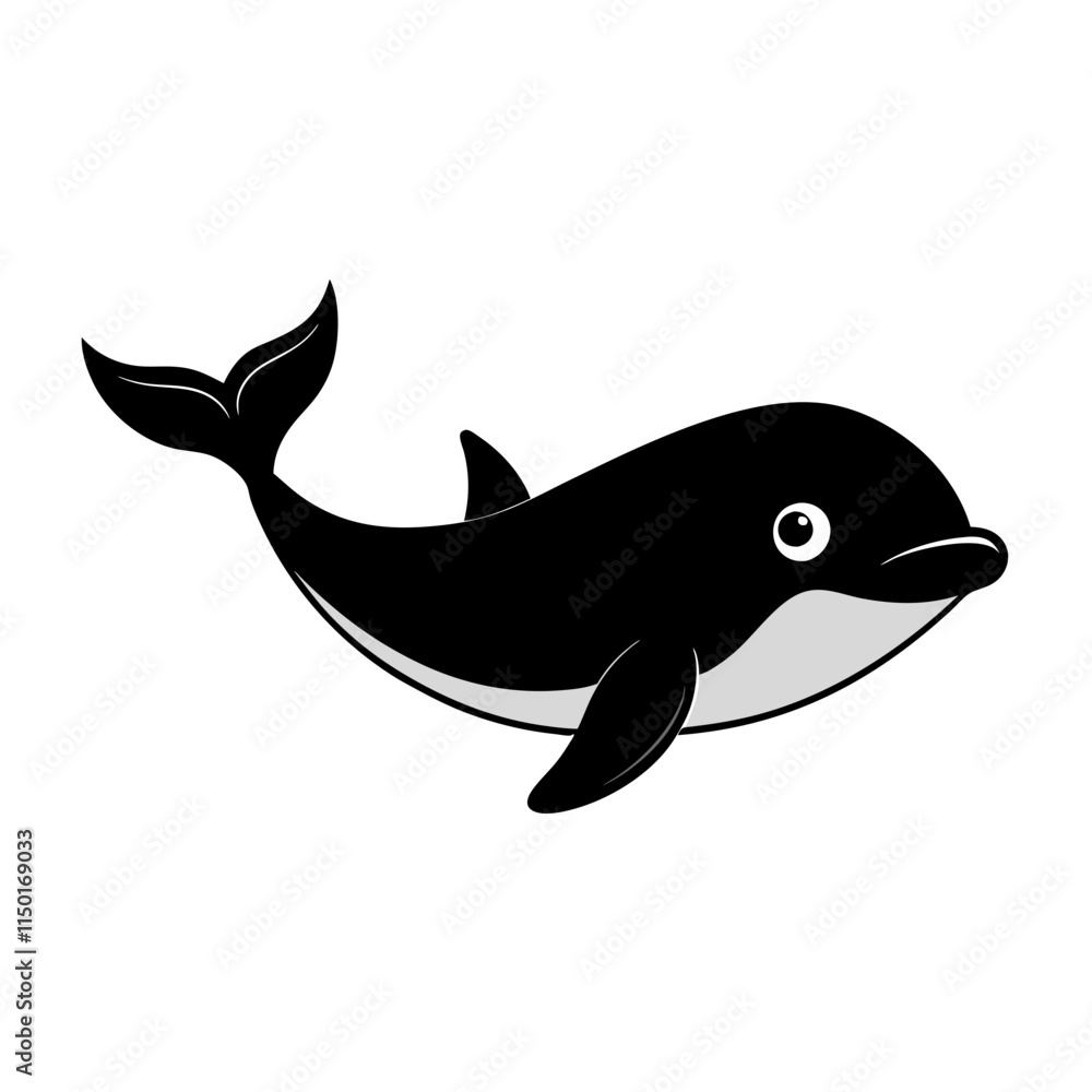 Whale cartoon vector silhouette Whale cartoon vector silhouette
