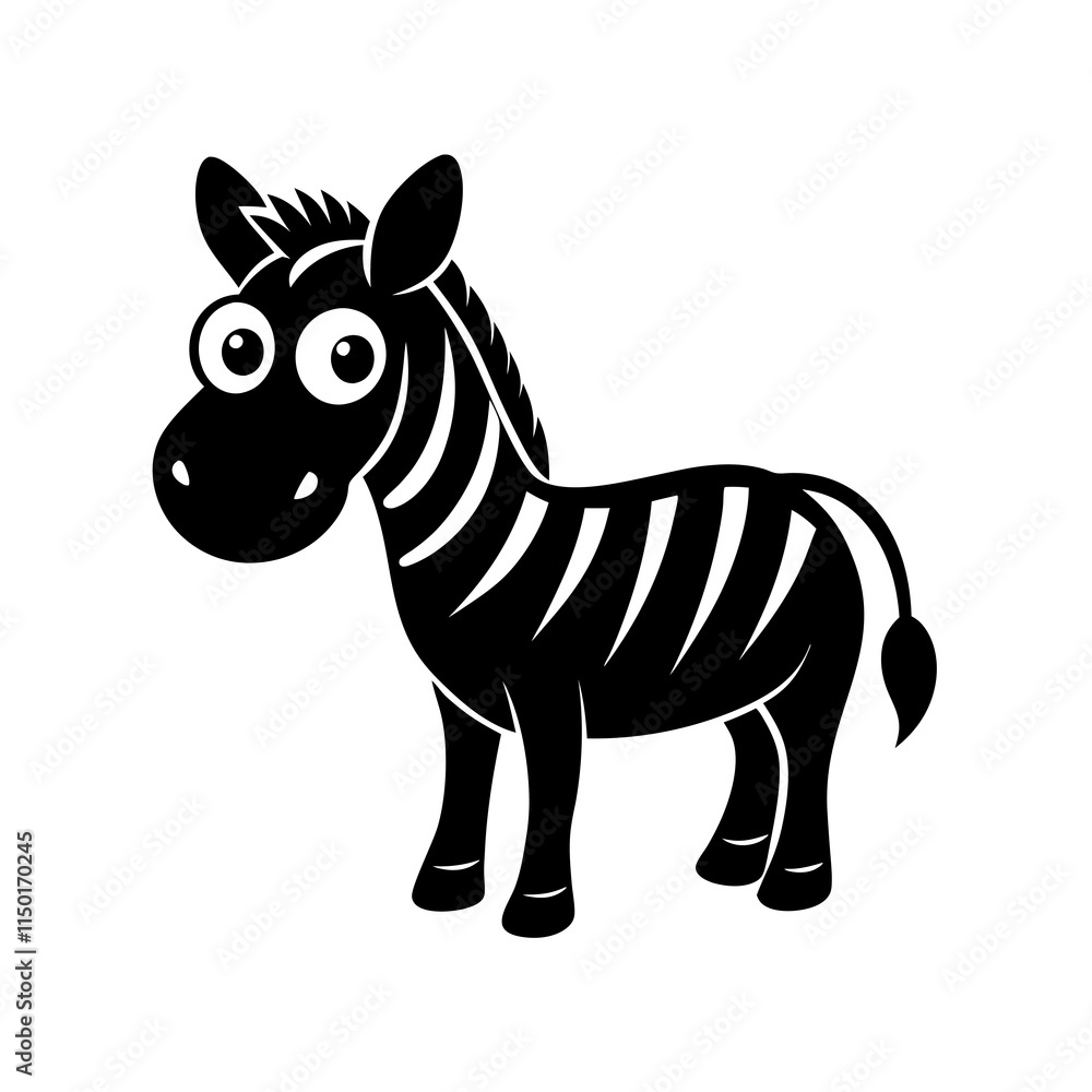 Fototapeta premium Zebra cartoon vector silhouette