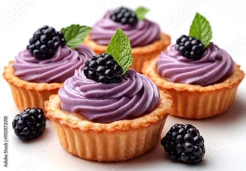 Delicious Blackberry Tarts With Lavender Cream Topping