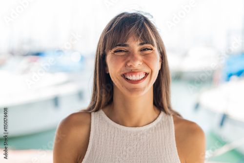 Free Download Young woman at outdoors With happy expression - GFXLoad