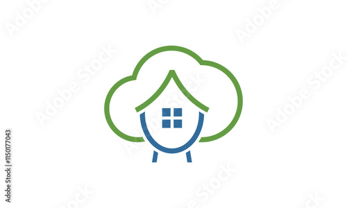 a graphic image with a mother's house theme, on a white background. vector graphic base.