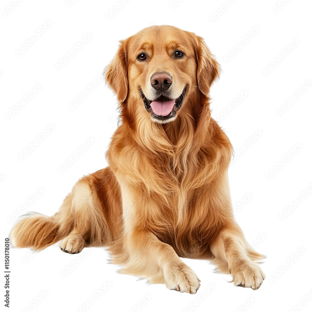 Angled view full body shot of an extremely perfect looking single Golden Saint animal isolated on a white transparent background Angled view full body shot of an extremely perfect looking single Golden Saint animal isolated on a white transparent background