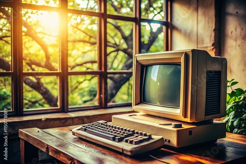 Retro Computer Technology: Vintage Computing Equipment in a Dusty Attic photo