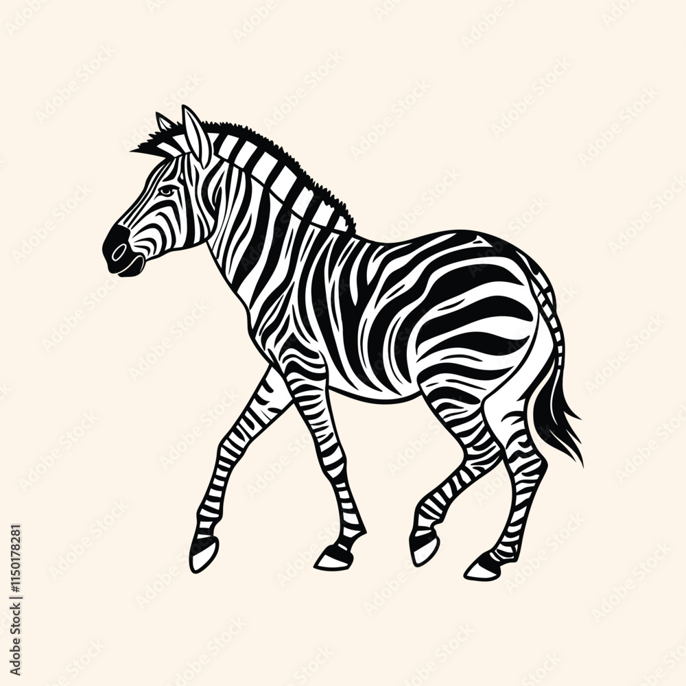 Obraz premium Abstract illustration featuring two monochrome zebra silhouettes vector