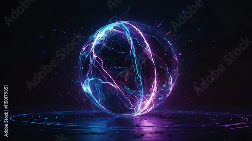 Purple glowing electric ball
