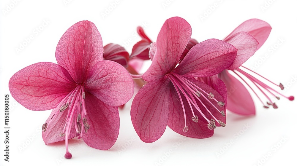 Obraz premium fuchsia close up stock image isolated on a white background fuchsia