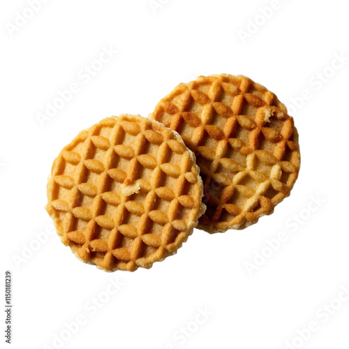 Baked Homemade Crispy Pizzelles on transparent background photo