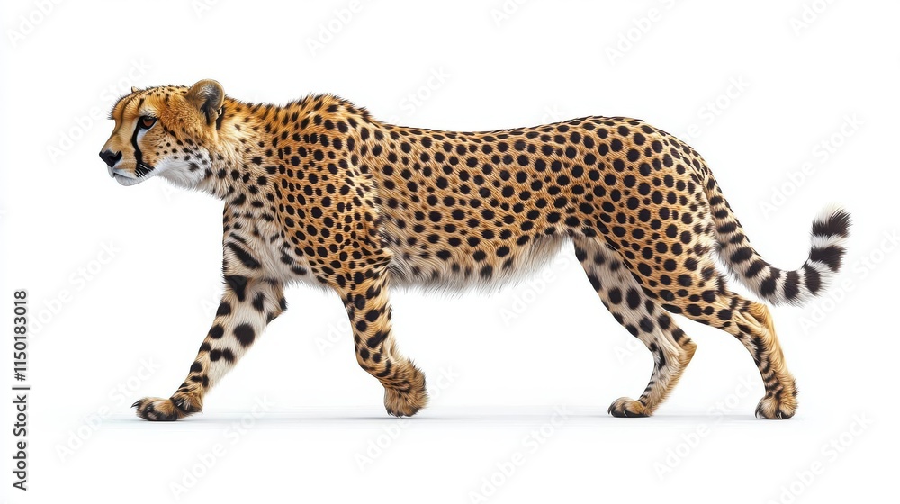 Obraz premium illustration of a cheetah isolated on a white background cheetah