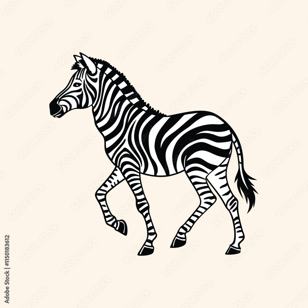 Abstract illustration featuring two monochrome zebra silhouettes vector Abstract illustration featuring two monochrome zebra silhouettes vector