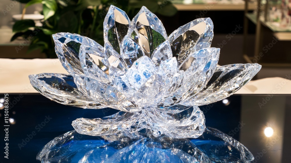 Crystal Lotus Flower Decor - Elegant glass lotus, symbolizes purity, peace, enlightenment, rebirth, and beauty. Perfect home decor. Crystal Lotus Flower Decor - Elegant glass lotus, symbolizes purity, peace, enlightenment, rebirth, and beauty. Perfect home decor.