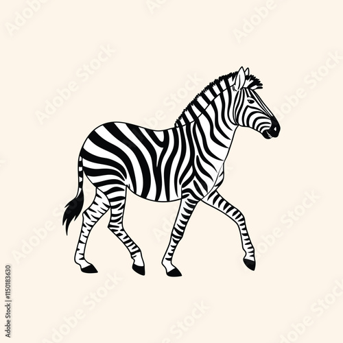 Abstract illustration featuring two monochrome zebra silhouettes vector