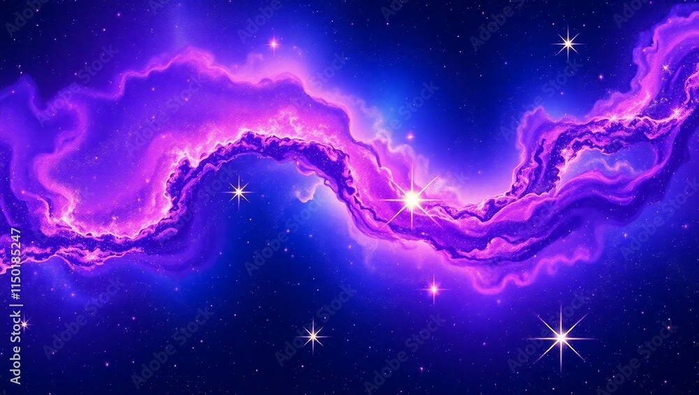 Fototapeta premium Vibrant Spiral Nebula in Deep Space Background