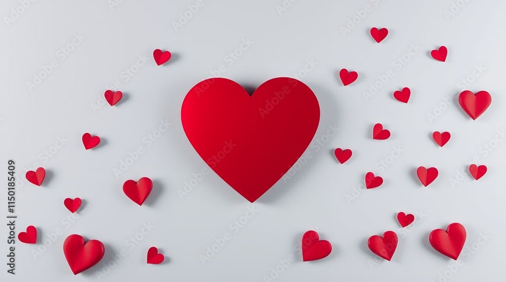 Heart surrounded by many other hearts Heart surrounded by many other hearts