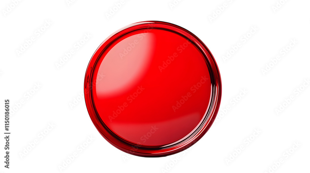 Glossy red circle icon featuring reflective, smooth design for modern visuals Isolated on white background Glossy red circle icon featuring reflective, smooth design for modern visuals Isolated on white background