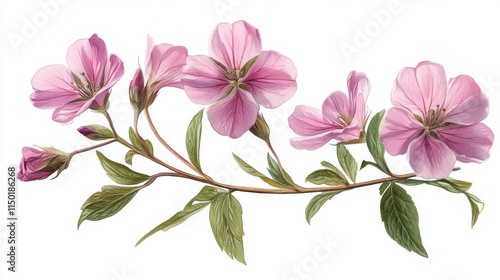 illustration of a soapwort isolated on a white background soapwort