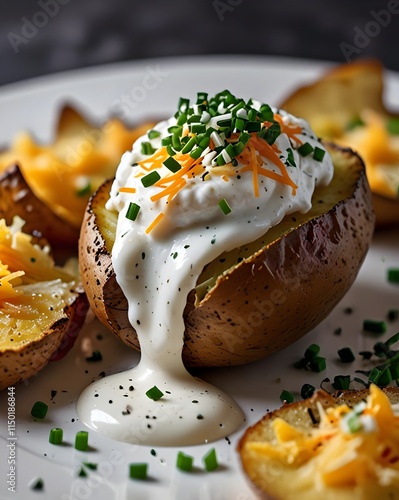 Classic Baked Potato with Sour Cream photo